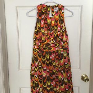 Milly Keyhole Halter Silk Dress Orange Size 6